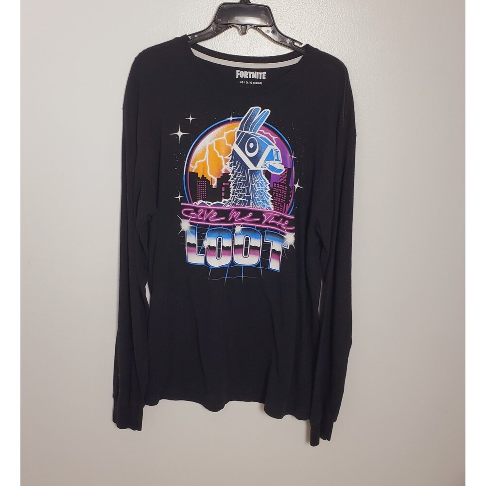 Fortnite Give Me the Loot Long Sleeve Graphic T-Shirt Mens Size Lg (42/44)